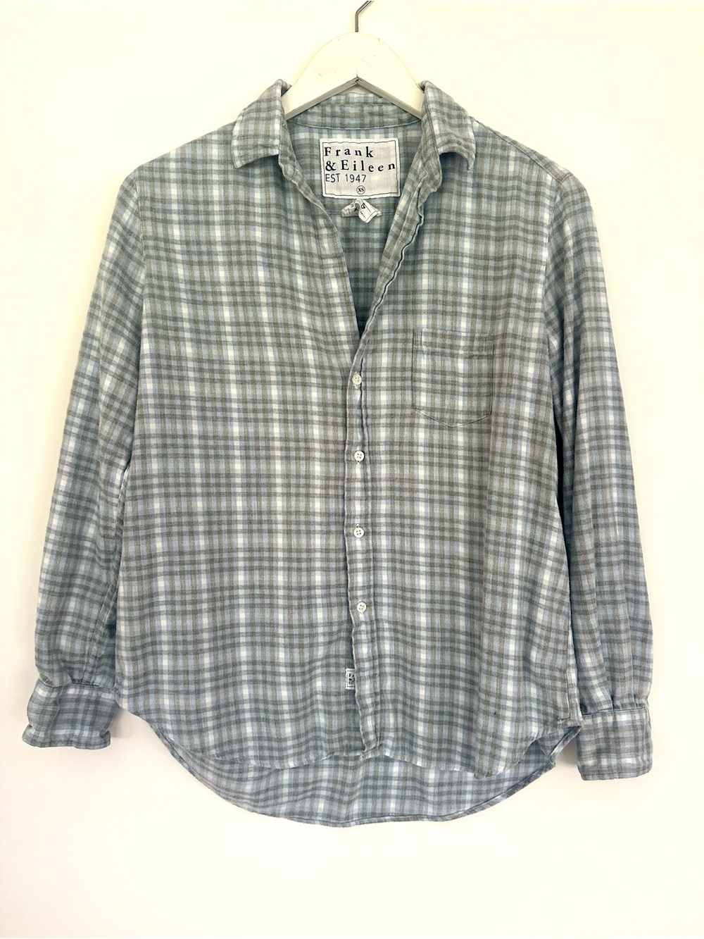 Frank & Eileen Eileen Plaid Button Down Shirt Cotton Tencel XS